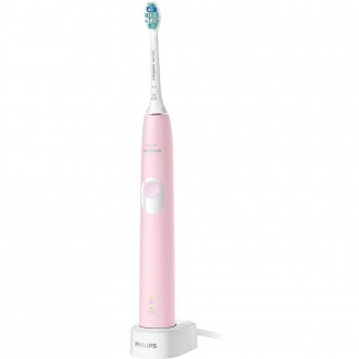 Periuta de dinti sonica electrica Philips Sonicare ProtectiveClean 4300 HX6806/04, 62000 miscari/min., 2 intensitati, Senzor presiune, 1 cap de periere, Roz pal