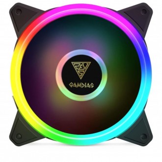 Set 4 Ventilatoare Gamdias Aeolus M2 1204R, 120mm,500 - 1500RPM, Iluminare RGB, 4 pack