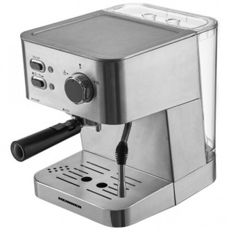 Espressor manual Heinner HEM-1050SS, 1050 W, 1.5 L, 20 bar, Argintiu