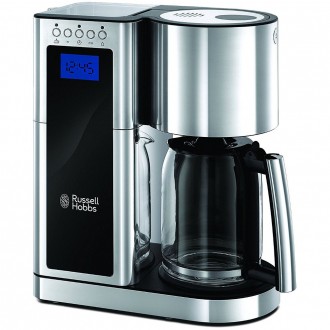 Cafetiera Russell Hobbs Elegance 23370-56, 1600 W, 1.25 l, 10 cesti, Negru/Argintiu