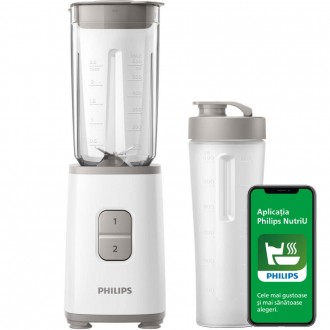 Blender Philips Daily Collection HR2602/00, 350 W, 0.6 l, 2 viteze, Alb