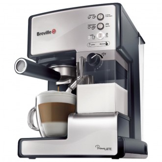 Espressor semi-automat Breville Prima Latte VCF045X-01, 1.5 L, 15 bar, Argintiu