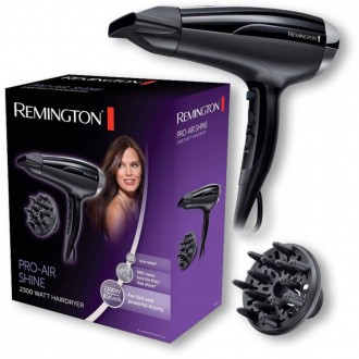 Uscator de par Remington D5215, 2300 W, 2 viteze, 3 trepte temperatura, Negru