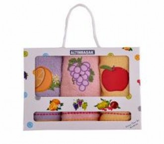 Set de 3 prosoape de bucatarie Altinbasak Grapes 30x50 cm