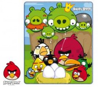 Patura fleece pentru copii Angry Birds SNH4422 120 x 140 cm