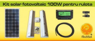 Kit solar fotovoltaic 100W pentru rulota