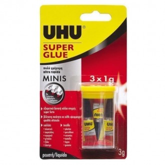 UHU Adeziv Super Glue, MINIS, 3x1g