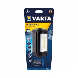 Lanterna LED Varta Work Flex Area Light, 230 lm, 2 moduri iluminare, carlig si magnet pentru prindere, IP54